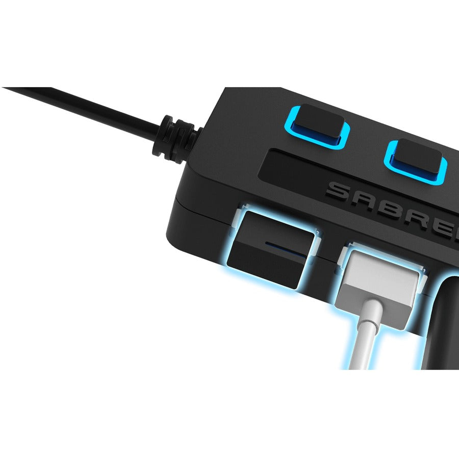 Sabrent 4-Port Usb 2.0 Hub With Power Switches | Black