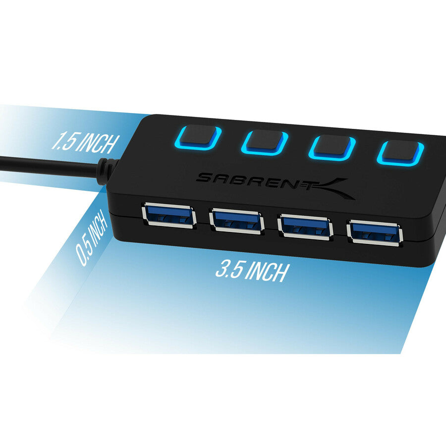 Sabrent 4 Port Usb 3.0 Hub With Power Switches