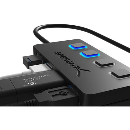 Sabrent 4 Port Usb 3.0 Hub With Power Switches