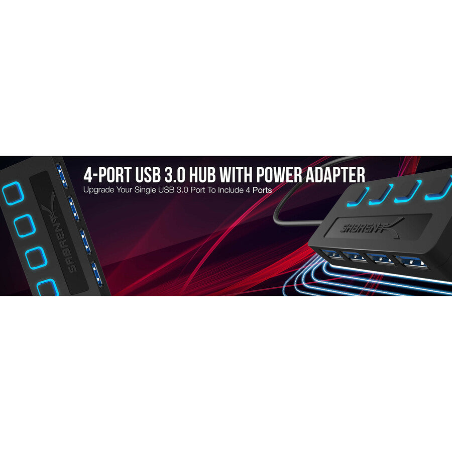 Sabrent 4 Port Usb 3.0 Hub With Power Switches