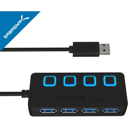 Sabrent 4 Port Usb 3.0 Hub With Power Switches