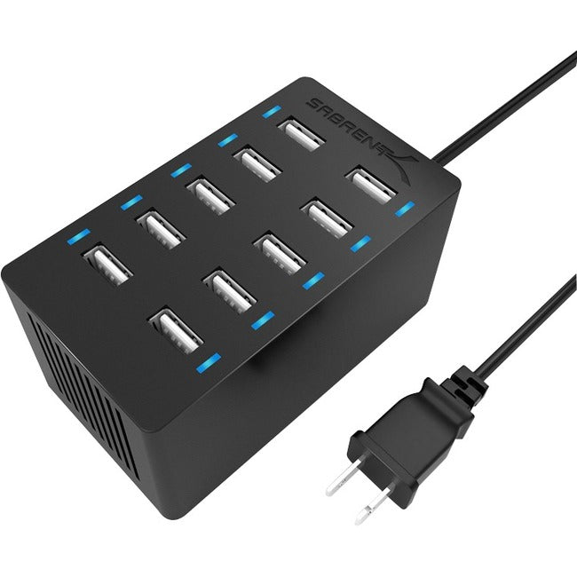 Sabrent 60 Watt (12 Amp) 10-Port Desktop Usb Rapid Charger Ax-Tpcs