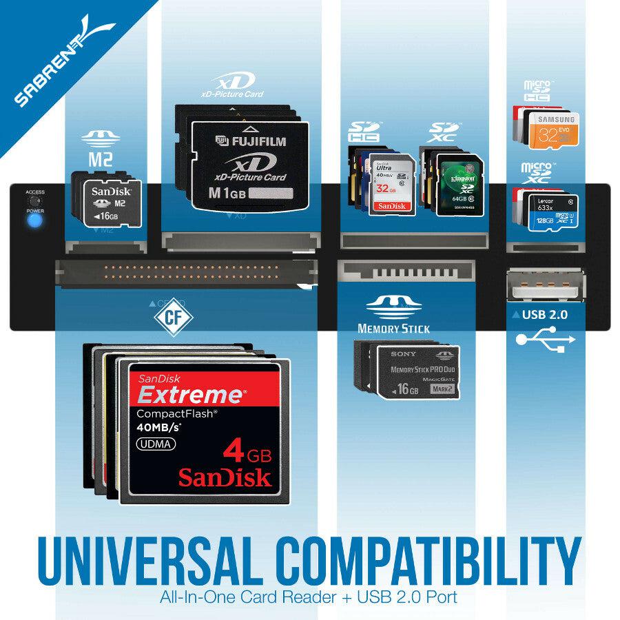 Sabrent 7 Slot Usb 2.0 Internal Memory Card Reader & Writer CRW-UINB-PK60