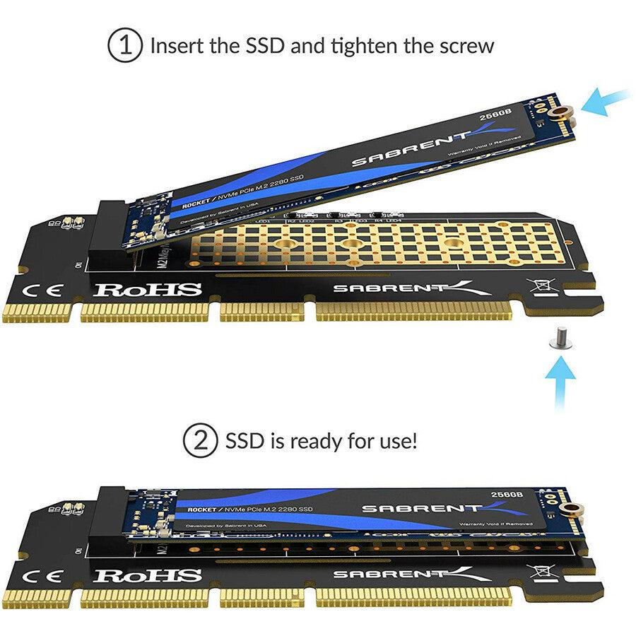 Sabrent Nvme M.2 Ssd To Pcie X16/X8/X4 Card With Aluminum EC-PCIE – TeciSoft