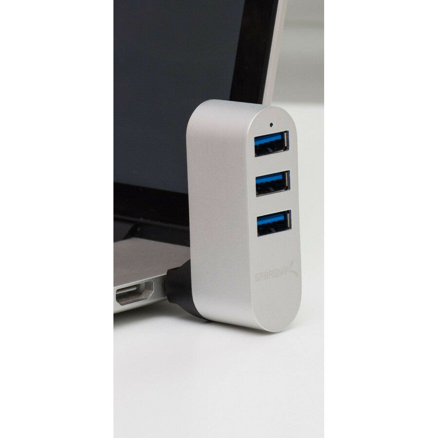 Sabrent Premium 3-Port Aluminum Mini Usb 3.0 Rotatable Hub [90&Deg;/180&Deg; Degree Rotatable]