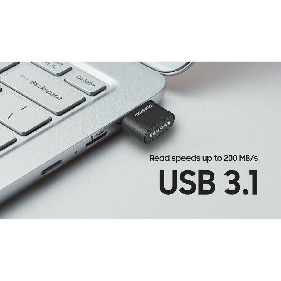 Samsung 128Gb Fit Plus Usb 3.1 Flash Drive, Speed Up To 300Mb/S (Muf-128Ab/Am)