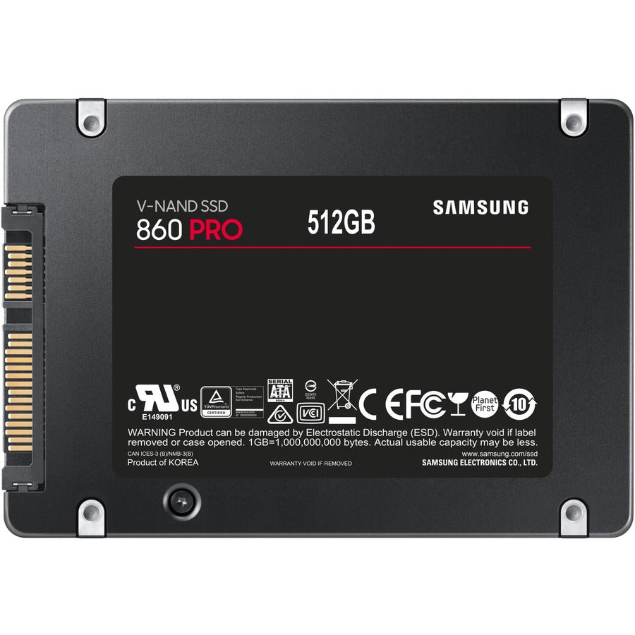 Samsung 860 Pro Mz-76P512Bw 512 Gb Solid State Drive - 2.5" Internal - Sata (Sata/600)