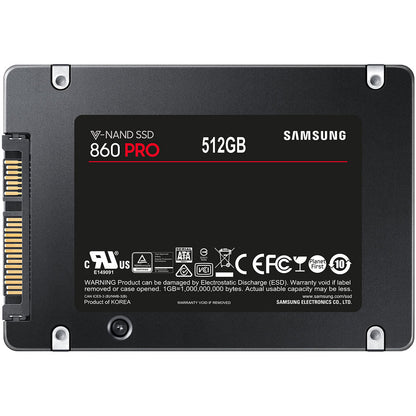 Samsung 860 Pro Mz-76P512Bw 512 Gb Solid State Drive - 2.5" Internal - Sata (Sata/600)