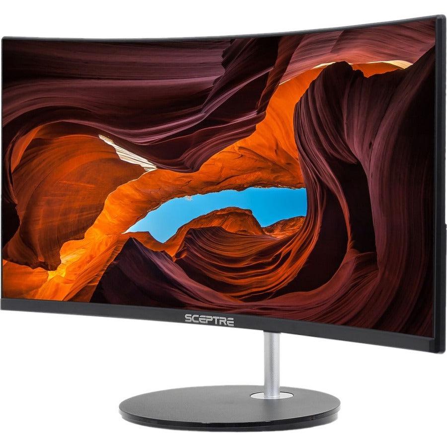 Sceptre Curved 27" 75Hz Led Monitor Hdmi Vga Build-In Speakers, Edge-Less Metal- Black (C275W-1920Rn)