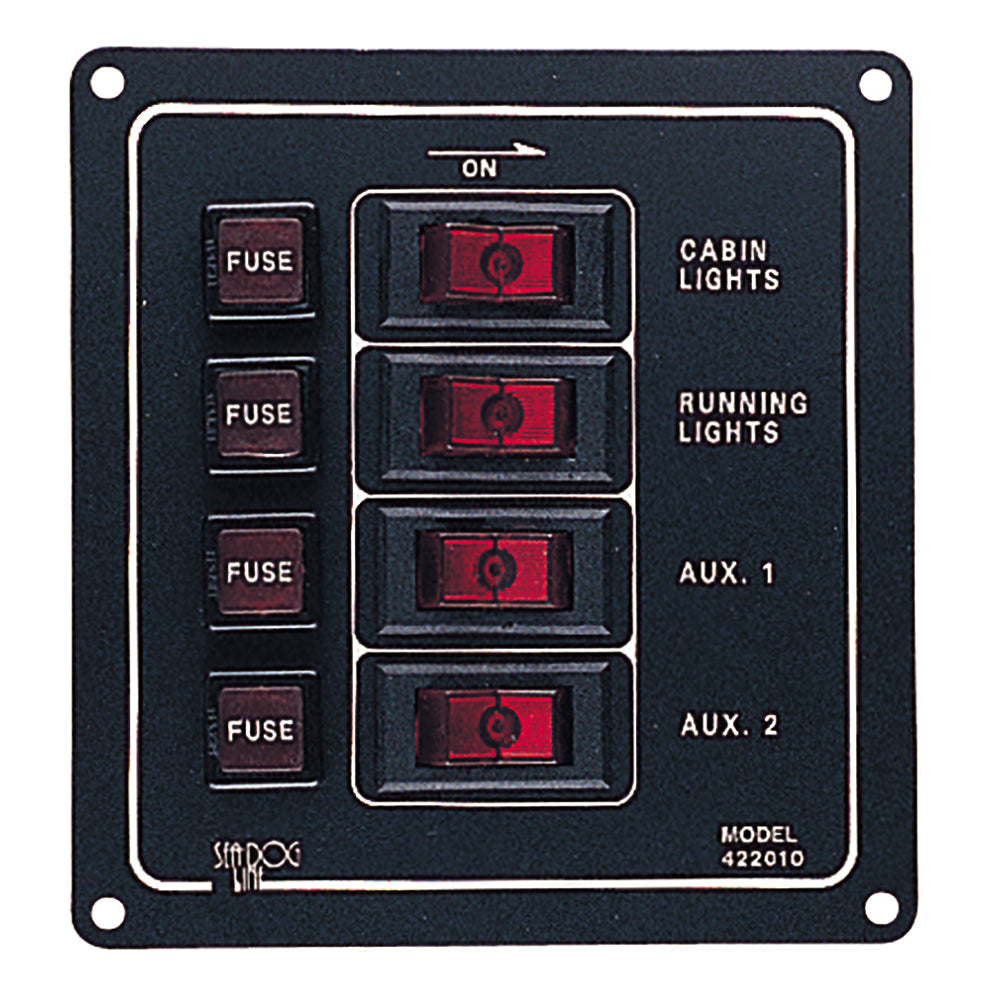 Sea-Dog Aluminum Switch Panel - Vertical - 4 Switch