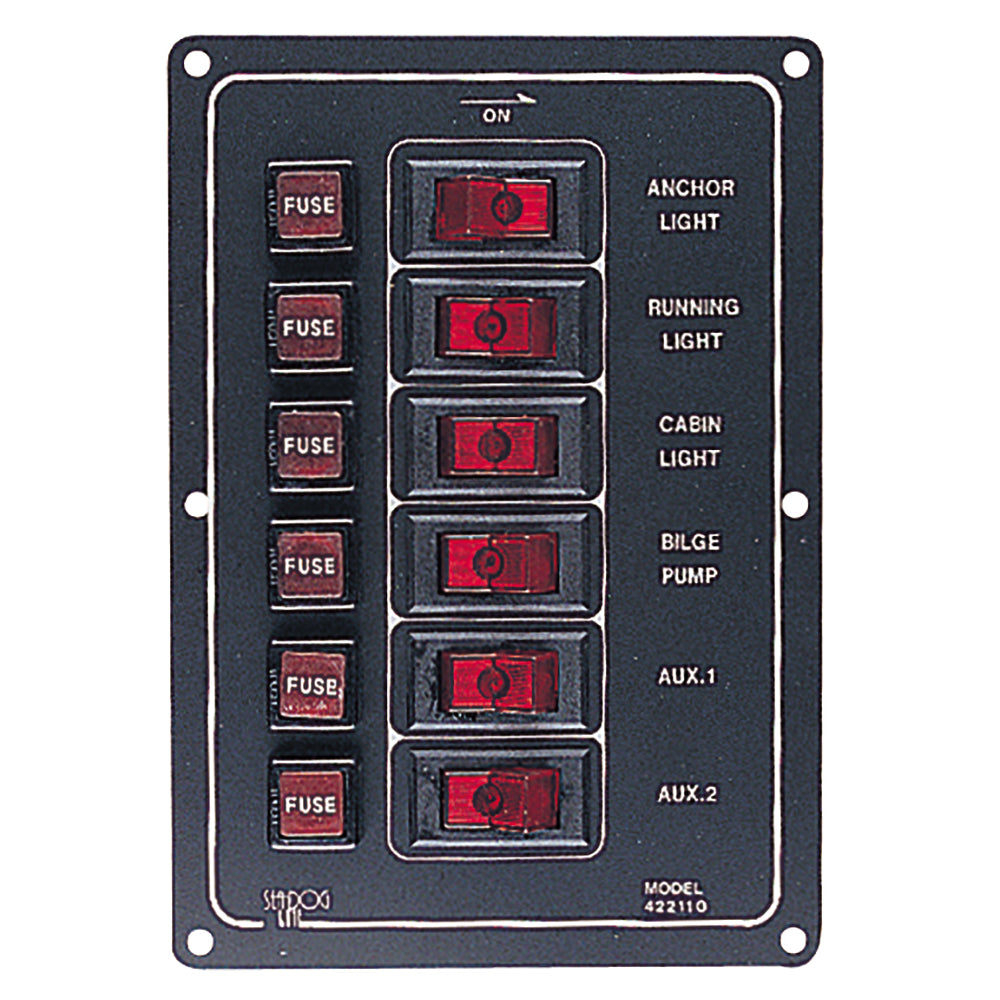 Sea-Dog Aluminum Switch Panel Vertical - 6 Switch