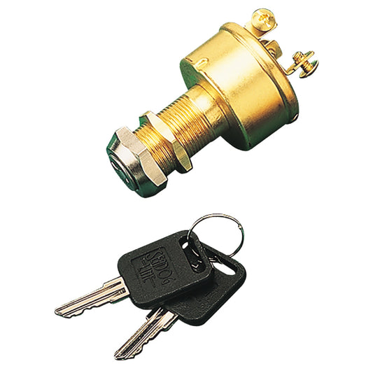 Sea-Dog Brass 3-Position Key Ignition Switch