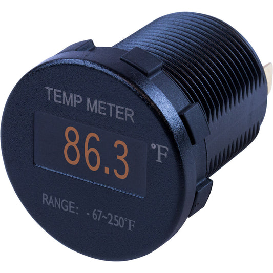 Sea-Dog Round OLED Temperature Meter Fahrenheit w/6&#39; Lead