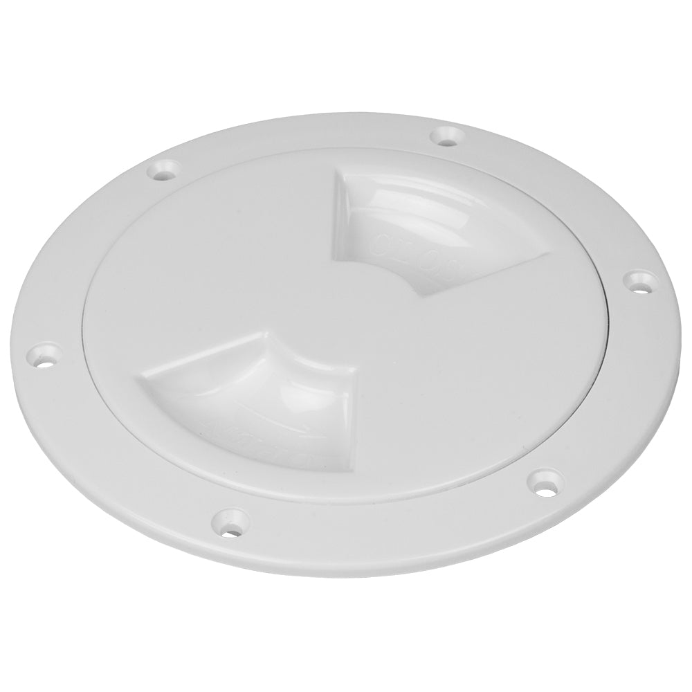 Sea-Dog Smooth Quarter Turn Deck Plate - White - 6"