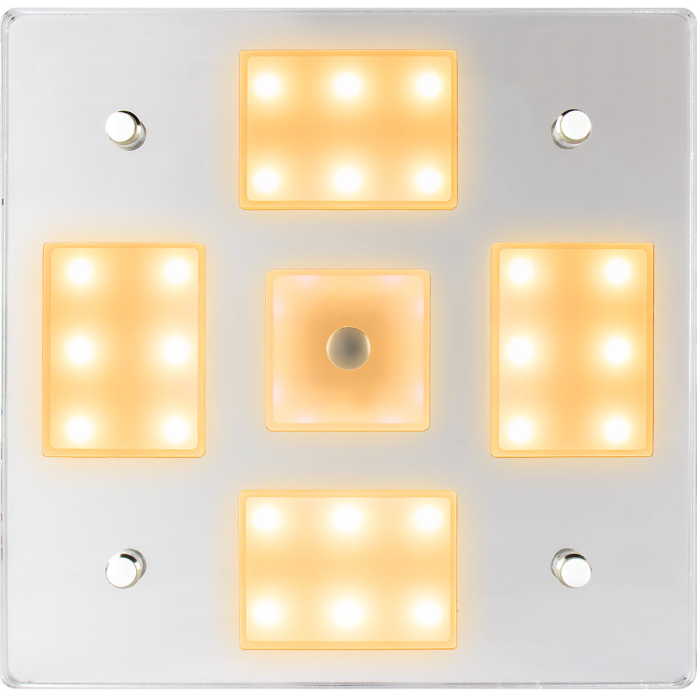 Sea-Dog Square LED Mirror Light w/On/Off Dimmer - White &amp; Blue