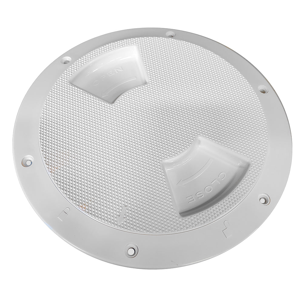 Sea-Dog Textured Quarter Turn Deck Plate - White - 8"