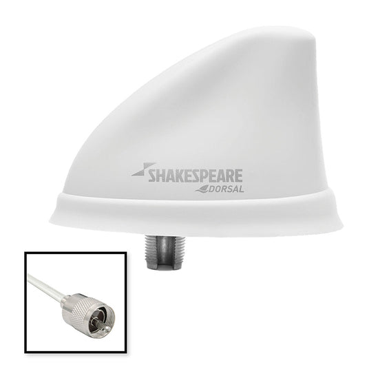 Shakespeare Dorsal Antenna White Low Profile 26&#39; RGB Cable w/PL-259