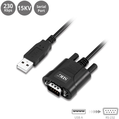 Siig 1-Port Industrial Usb To Rs-232 Cable