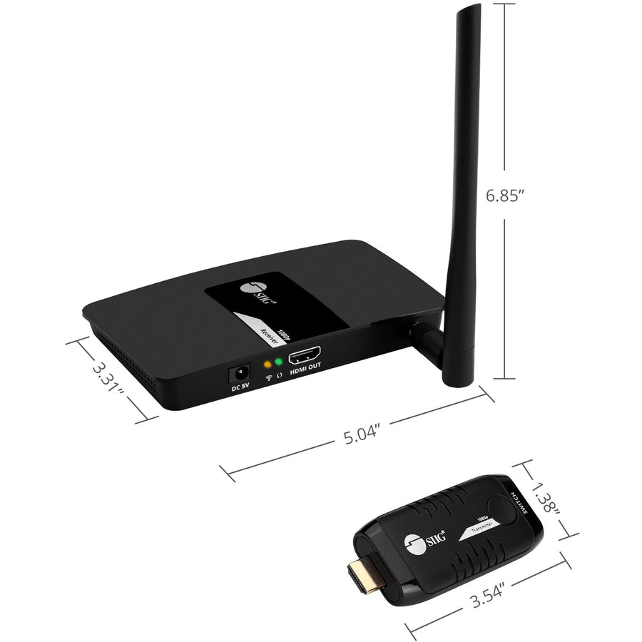 Siig 10X1 1080P Wireless Hdmi Extender Kit - 66Ft