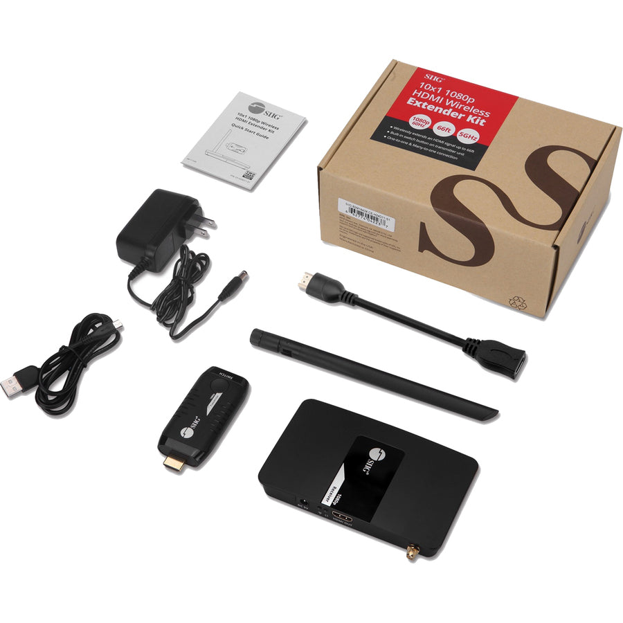 Siig 10X1 1080P Wireless Hdmi Extender Kit - 66Ft