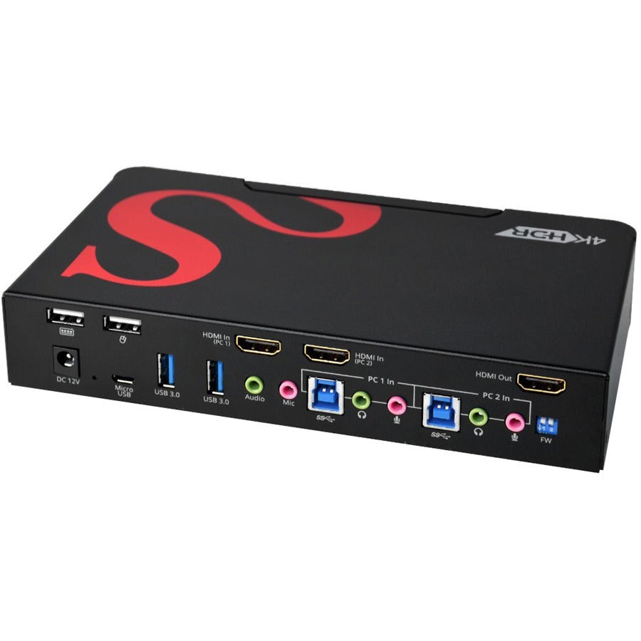 Siig 2 Port 4K 60Hz Hdmi Kvm Switch With Usb 3.0, Audio, Mic, Hdmi 2.0A, Hdr