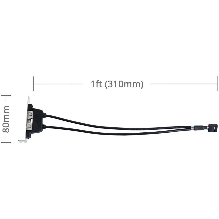 Siig 2-Port Usb 2.0 Low Profile Extension Bracket