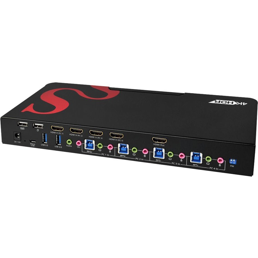 Siig 4 Port 4K 60Hz Hdmi Kvm Switch With Usb 3.0, Audio, Mic, Hdmi 2.0A, Hdr