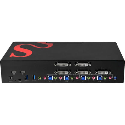 Siig 4 Port 4K Dvi Dual Link Kvm Switch With Usb 3.0, Audio, Mic