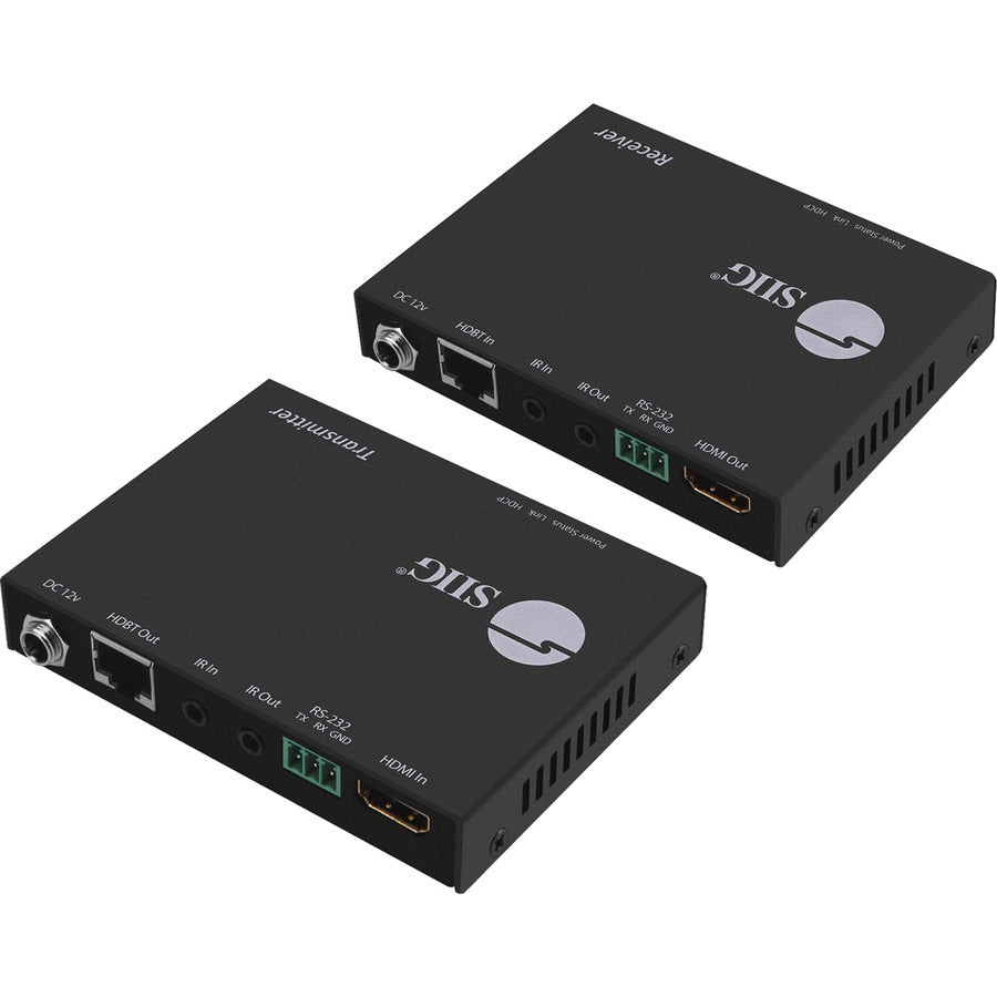 Siig 4K Hdmi Hdbaset Extender Over Single Cat5E/6 With Rs-232, Ir & Poc - 100M