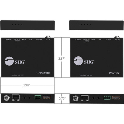 Siig 4K Hdmi Hdbaset Extender Over Single Cat5E/6 With Rs-232, Ir & Poc - 100M