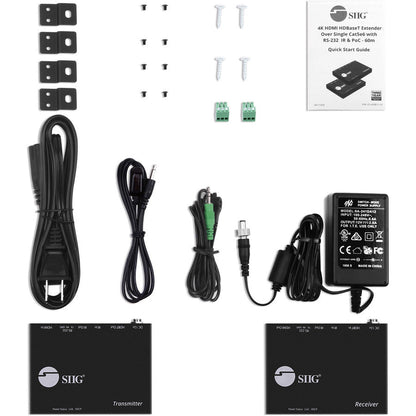 Siig 4K Hdmi Hdbaset Extender Over Single Cat5E/6 With Rs-232, Ir & Poc - 100M