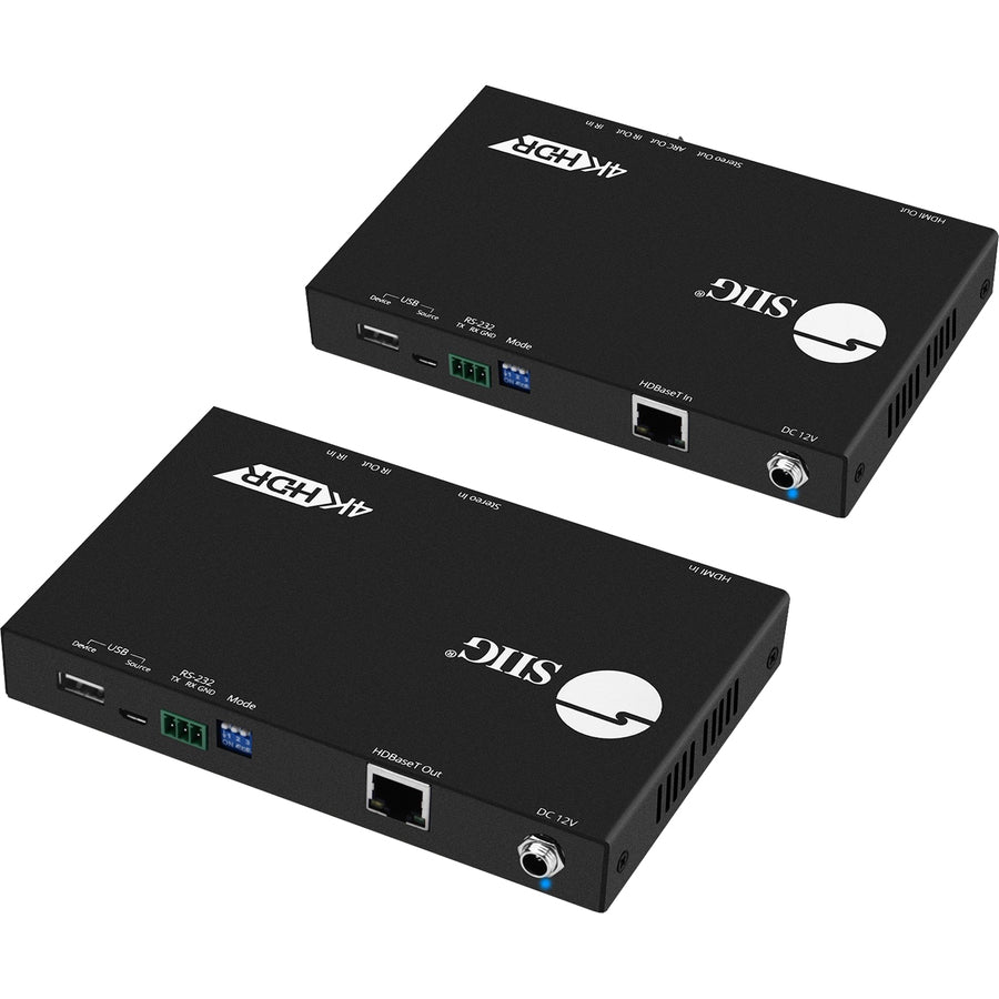 Siig 4K Hdr Hdmi 2.0 & Usb 2.0 Extender Over Hdbaset With Rs-232 & Ir