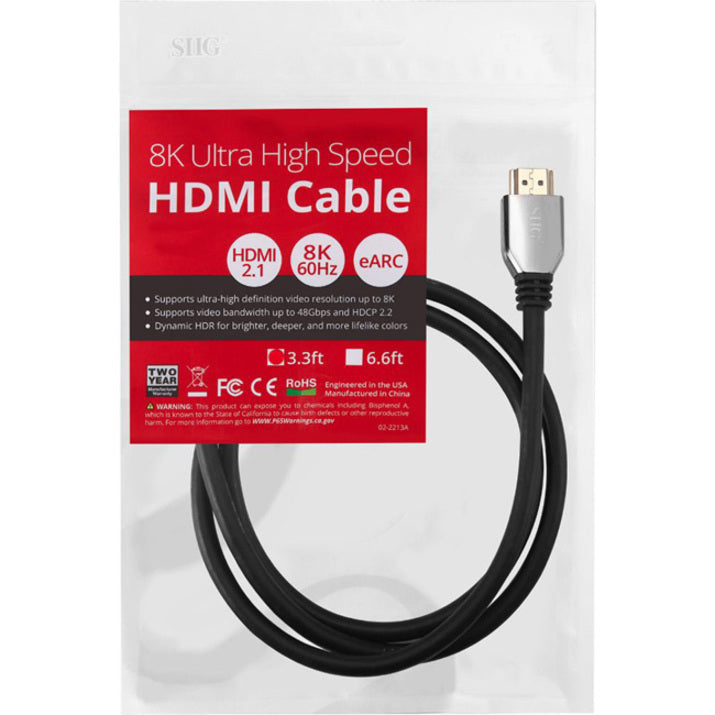 Siig 8K Ultra High Speed Hdmi Cable - 3.3Ft