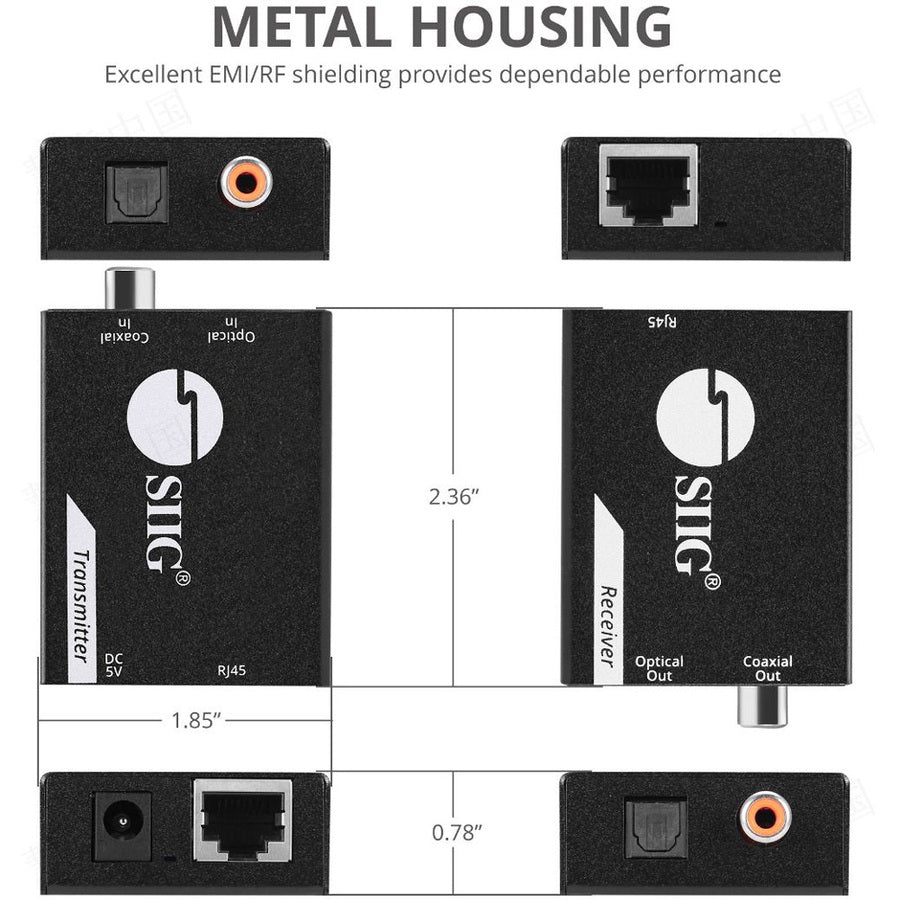 Siig Digital Audio Extender Over Cat5E/6 Cable With Poc