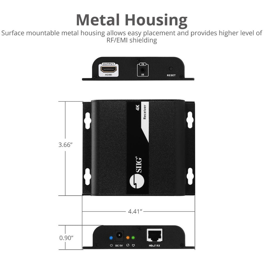 Siig Hdmi 4K30Hz Hdbitt Over Ip Extender - Receiver Ce-H25E11-S1