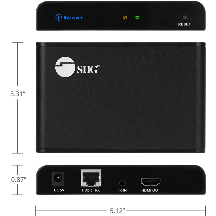 Siig Hdmi Hdbitt Over Cat6 Extender With Ir & Loop-Out - Receiver