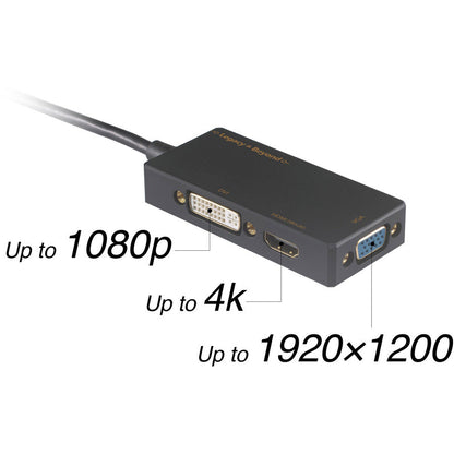 Siig Mini Displayport To 4K Hdmi/Dvi/Vga 3-In-1 Adapter