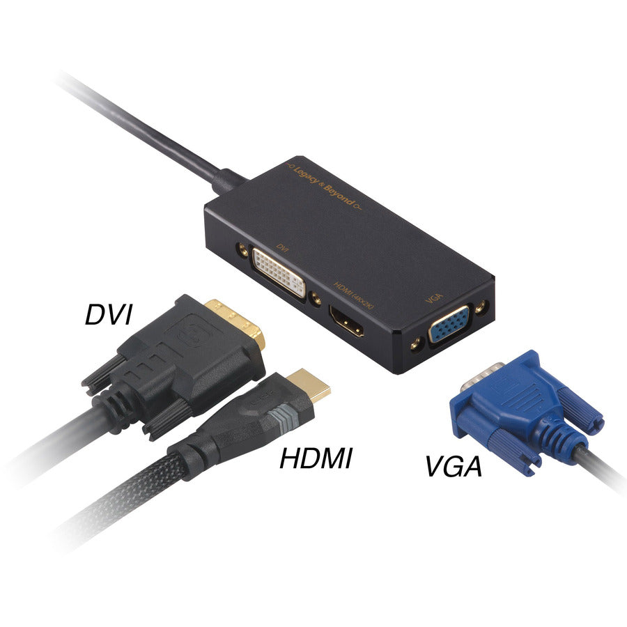 Siig Mini Displayport To 4K Hdmi/Dvi/Vga 3-In-1 Adapter