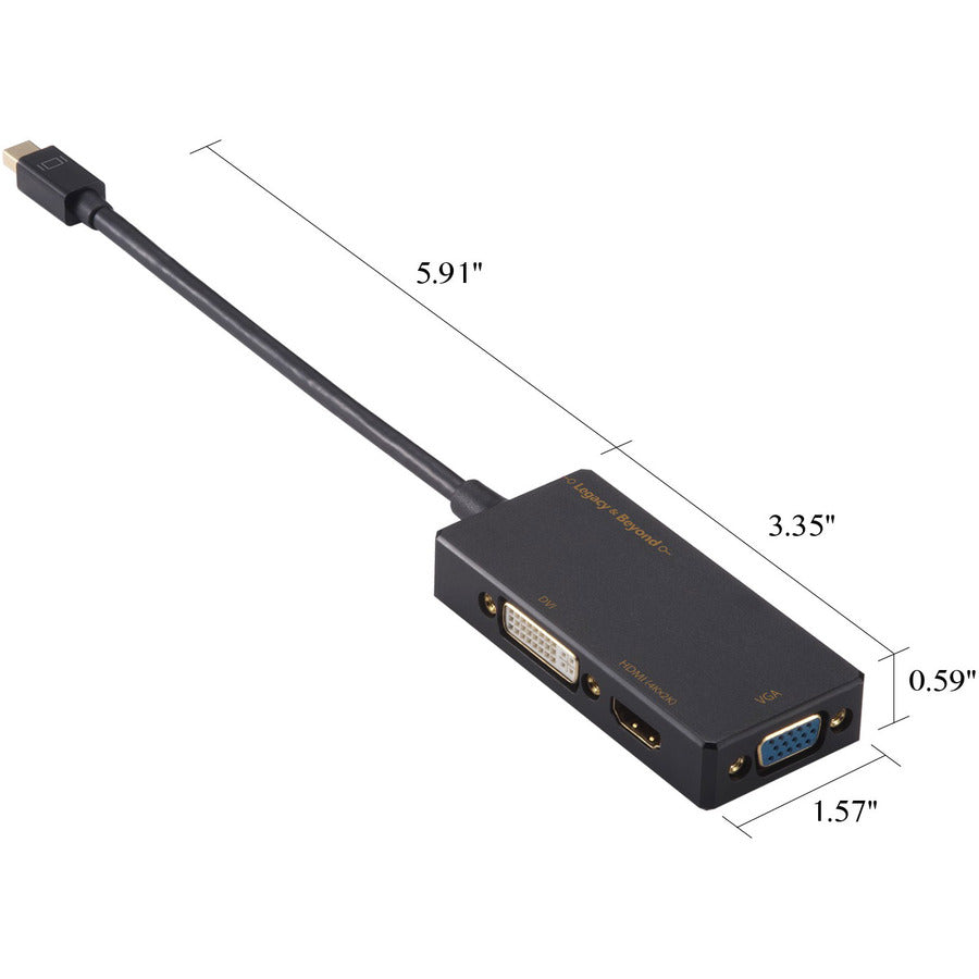 Siig Mini Displayport To 4K Hdmi/Dvi/Vga 3-In-1 Adapter