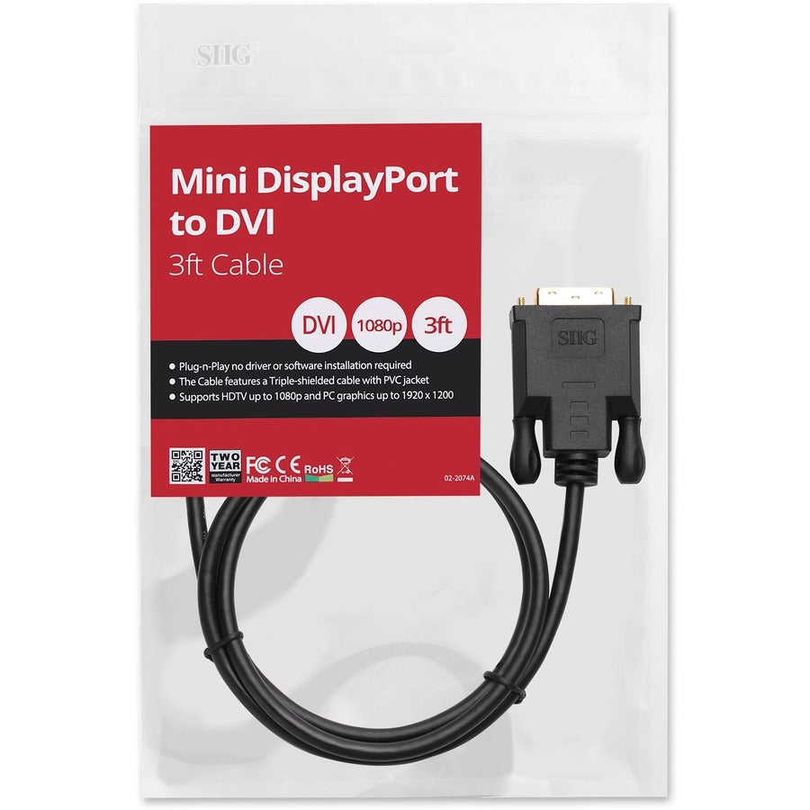 Siig Mini Displayport To Dvi 3Ft Cable