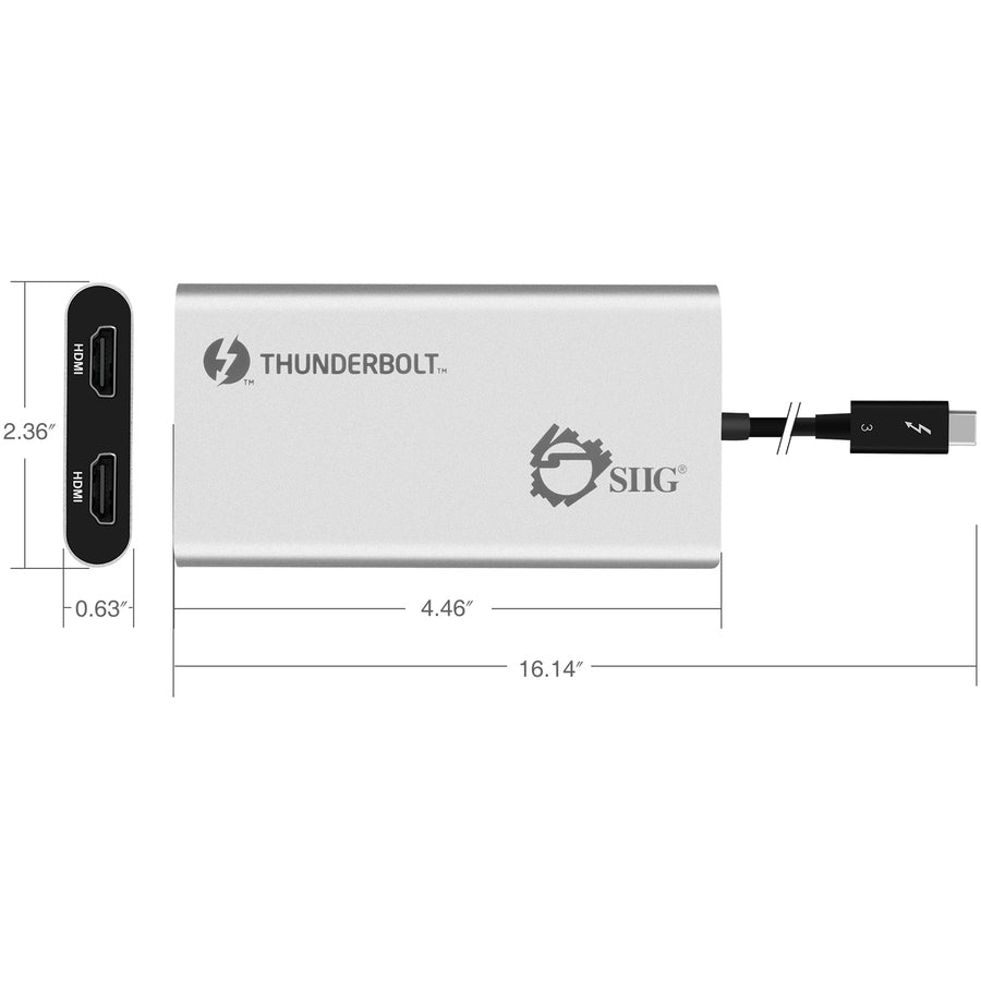 Siig Thunderbolt V3 To Dual Hdmi Adapter - Hdmi 2.0