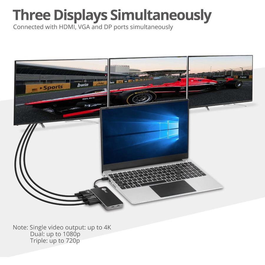 Siig Triple Display Usb-C Mst Video Travel Docking With 100W Pd Pass Through