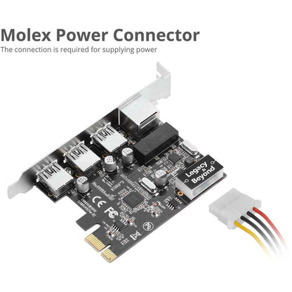 Siig Usb 3.0 3-Port Hub With Lan Pcie Host Card