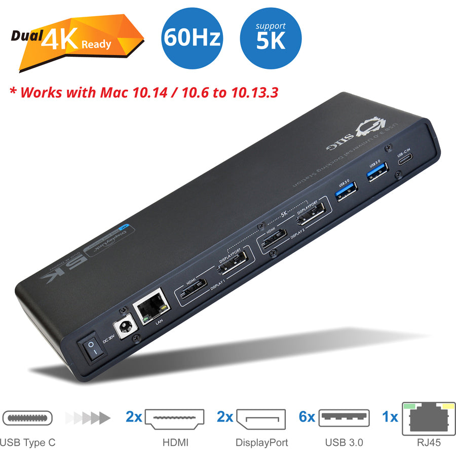 Siig Usb 3.0 4K Dual Video Docking Station - Usb-C