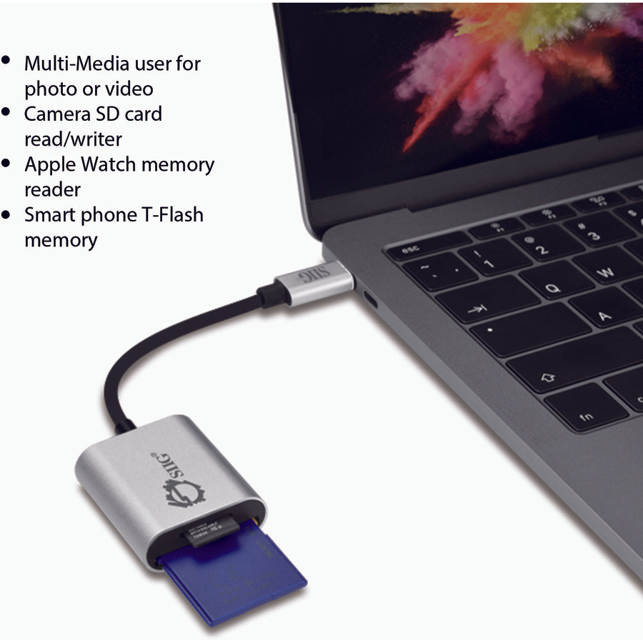 Siig Usb-C 2-In-1 Card Reader For Sd & Micro Sd - Silver