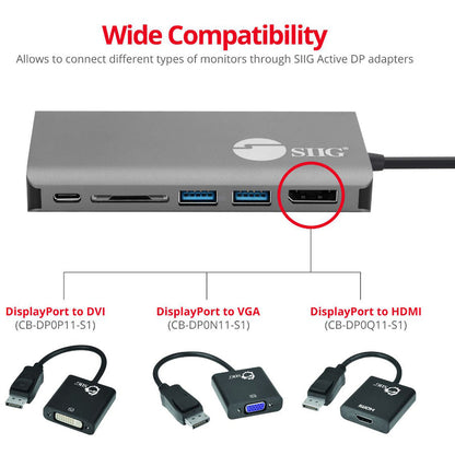 Siig Usb-C Mst Video With Hub, Lan And Pd 3.0 Docking