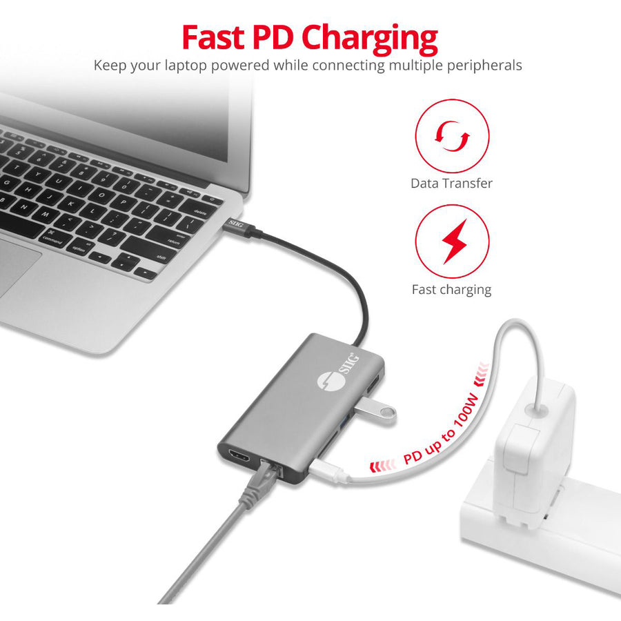 Siig Usb-C Mst Video With Hub, Lan And Pd 3.0 Docking