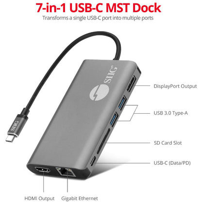 Siig Usb-C Mst Video With Hub, Lan And Pd 3.0 Docking