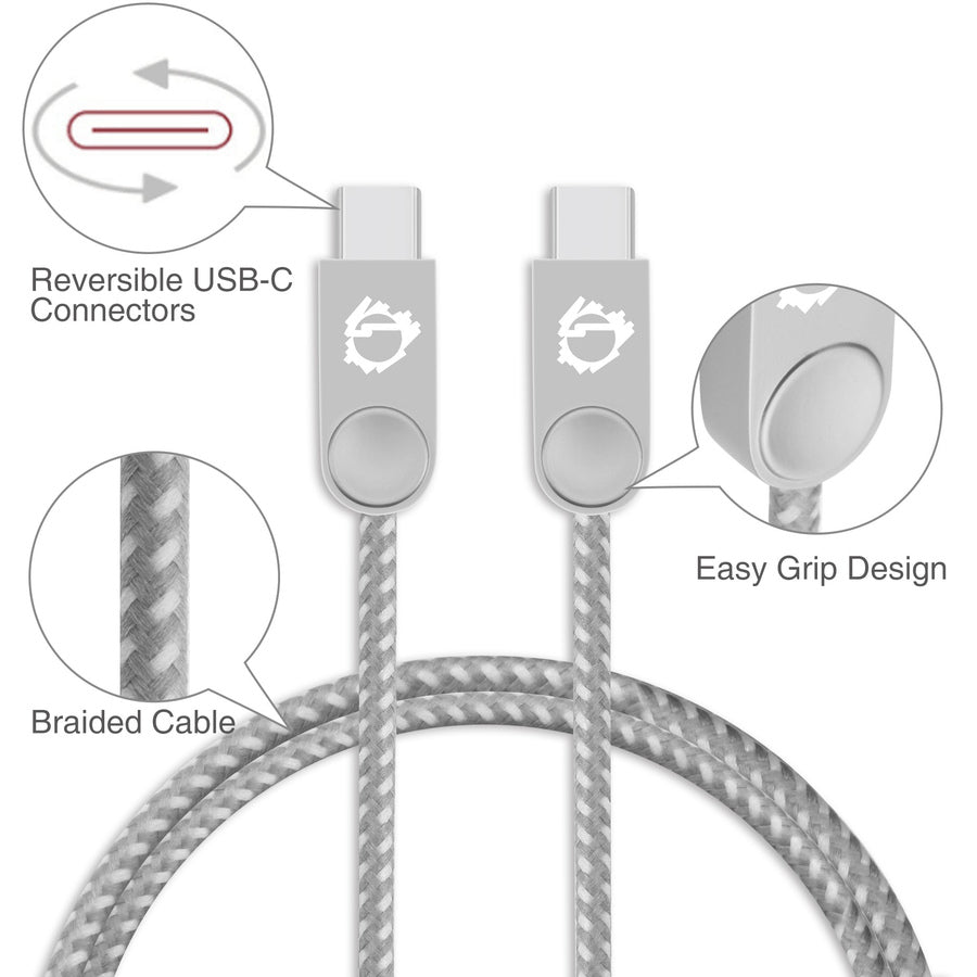 Siig Zinc Alloy Usb-C To Usb-C Charging & Sync Braided Cable - 1.65Ft, 2-Pack