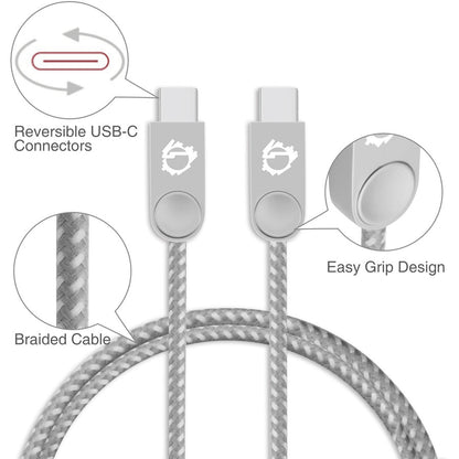 Siig Zinc Alloy Usb-C To Usb-C Charging & Sync Braided Cable - 1.65Ft, 2-Pack